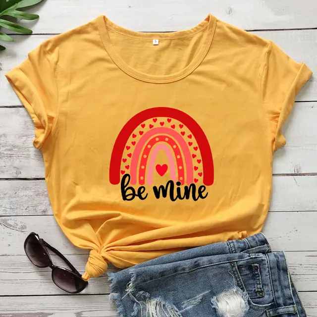 Colored-Be-Mine-Rainbow-T-shir