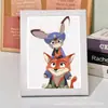 Nova Pintura de Diamante 5D de Desenho Animado Kapibala com Porta-Retrato DIY Brinquedo Educacional Infantil Presente Pintura com Adesivo de Diamante