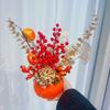 Jarrón de Plástico Creativo Persimón Estilo Pastoral Tarro de Persimón Jarrón Ruyi Flor Artificial Adornos para Arreglo Floral de Nochevieja Fabricante Tamaño Grande