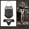 Lingerie Sedutora Renda Sexy Retrô, Faixa para Barriga, Camisola Apaixonada, Conjunto Uniforme Sedutor de Renda com Cadarço na Virilha Aberta, Peça Única Atacado