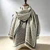 Xale de Luxo Leve com Ar Condicionado, Lado Duplo com Design de Pintura de Paisagem, Caxemira Sintética, Espessado para Aquecimento, Cachecol Longo Tendência para Escritório