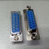 Conector de porca frontal reto db15pin banhado a ouro azul 1U duas fileiras 15 furos base fêmea d-sub