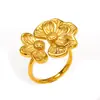 Nuevo Anillo Geométrico de Flor de Acero Inoxidable Transfronterizo de Alta Gama de Acero de Titanio, Joyería de Moda de Oro de 18K que No se Desvanece
