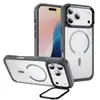 Funda de teléfono Apple 18 con soporte, magnética transparente, adecuada para cubierta protectora de teléfono iPhone 17/16/15/14/13