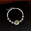 Pulsera con colgante de flor de circonita ovalada, lujo ligero, alta gama, elegante, diseño simple, nicho, joyería versátil