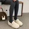 Sapatos Mary Jane de Algodão Peludos para Mulheres 2025 Outono e Inverno Novo Roupa Externa One-Leg Totalmente Cobertos Sola Macia Antiderrapante Sapatos Peludos