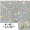 Nuevas pegatinas para uñas Redanco 5D con relieve de concha y lazo de cereza claro, pegatinas estéreo para uñas Z-2803