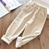Pantalones para niñas y niños para otoño e invierno, forrados de polar y engrosados, nuevo estilo 2026, elegantes pantalones de pana de invierno para niños pequeños y mayores
