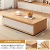 Juego de Mesa de Centro y Mueble de TV para Sala de Estar, Adecuado para Apartamentos Pequeños, Mesa Pequeña de Pie, Mesa de Centro Simple Moderna Creativa Estilo Madera Natural