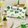 Nueva calle transfronteriza. Funda de almohada Patrick Serie Trébol Enano Sala de estar Sofá Decorativa Lino Funda de almohada lumbar