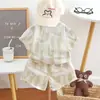 Ropa Infantil Transfronteriza Verano Nuevo Estilo Conjunto de Moda para Bebés Niños Conjunto Casual Camisa de Manga Corta Conjunto de Tres Piezas Comercio Exterior