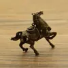 Colgante Retro de Caballo de Latón para el Éxito Adornos de Cobre Mascota de Té Antigua Llavero de Coche de Bronce Caballo del Zodiaco