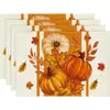 Amazon Halloween Acción de Gracias Manteles Individuales Calabaza Hoja de Arce Manteles Individuales Pavo Otoño Decoración de Mesa Manteles Individuales Resistentes al Calor
