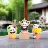 Figura de Animal Lindo de Dibujos Animados de Moda Caja Sorpresa de Panda Adorno Creativo de Resina para Escritorio Regalo