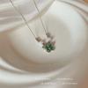 Mori Green Butterfly Colar Feminino 2024 Novo Estilo Leve Luxo Elegante All-match Brincos de Verão Brincos