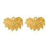 Aretes de Acero Inoxidable Electrochapado de Alta Gama para Mujer, de Venta Caliente Transfronteriza, con Textura en Forma de Abanico, Nicho, Perla, Turquesa, Fabricante, Venta al por Mayor