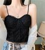Chaleco interior de estilo francés con encaje y tirantes en la espalda para mujer, prenda exterior tipo Spice Girl, con almohadilla para el pecho y envuelta en nicho, ropa interior para mujer