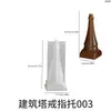 Castillo de Amapola Torre Geométrica Soporte para Anillos Piedra Difusora Molde de Yeso Silicona Velas de Aromaterapia DIY Herramienta de Pulido