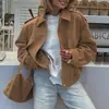 Fd2243 Chaqueta de Gamuza Suelta para Mujer de Moda Otoño e Invierno Europea y Americana