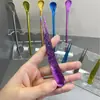 Tenedor de Fruta de Cristal de Hielo Antibacteriano Colorido de Titanio Puro de Grado Alimenticio, Tenedor y Cuchara Creativos de Doble Propósito con Mango Corto, Ligero para Uso en Exteriores y en Casa