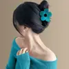 Flor Azul~ Pinza Floral Versátil para el Cabello, Pinza de Tiburón de Alta Gama para Mujer, Fabricante de Moño Medio para la Parte Posterior de la Cabeza