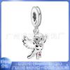 Panjiora 925 Cobre Blanco Plateado Serie Animales Etiqueta Colgante Búho Colgante de Cuerda DIY Panjia Cuentas