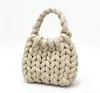 Bolsa de Mão DIY em Fio Islandês Ultra Grosso Estilo Ins Coreano com Fio Central, Bolsa Tecida à Mão, Bolsa de Ombro, Presente para Namorada