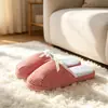 Pantuflas de Algodón a Cuadros Rojos y Blancos Estilo Japonés para Mujer, Suela Suave, Antideslizantes, Adecuadas para Todas las Estaciones