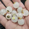 Jade Blanco Hotan de Xinjiang Seda Dorada Jade Agujero Grande Perla Vieja Perlas Sueltas Jade de Roca de Cuarzo Blanco Blanco Grasa de Oveja Cuentas Pushu Tong