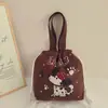 Bolsa de armazenamento fofa de desenho animado com bolso de cordão bolsa para lancheira grande capacidade bolsa de cosméticos bolsa de lona portátil primeira geração de cabelo