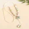 Collar con colgante de campana de mariposa de cerámica de estilo étnico retro para mujer, diseño nuevo y moderno, cadena larga para suéter, accesorios