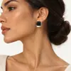 Llegada Nueva 2026 Serie de Colores Maillard Aretes Cuadrados de Perlas Geométricos Diseño Único Colgantes de Aretes Aretes de Lujo Ligero de Gama Alta