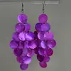 Ganchos para Oreja con Borla de Flor Mariposa Morada Incrustada de Diamantes, Pendientes Versátiles Exquisitos y de Moda, Pendientes de Gama Alta de Nicho para Mujeres al por Mayor