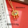 Colgante de Oro Arena Vietnamita con Collar de Cierre de Seguridad Hueco de Loto con Goteo de Aceite de Estilo Étnico para Mujer, Joyería de Diseño Vintage