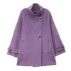 Abrigo de Lana de Hija de Familia Rica para Mujer Otoño Invierno Nuevo Estilo Coreano Chaqueta Corta de Lana Petite