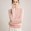 Otoño e Invierno Nuevo Jersey de Media Cremallera para Mujer 100% Cachemira Pura Suelto Moderno Color Puro Versátil Tejido de Punto Tejido de Punto para Mujer