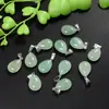 Colgante Plano Forma de Gota de Agua 13*18 Cristal Natural de Aventurina Accesorios Forma de Semilla de Melón DIY Accesorios para Joyería Collar Forma de Pera