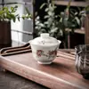 Tigelas de Cerâmica Estilo Antigo para Chá, Xícaras de Chá, Tigelas para Servir Chá, Tigelas para Cerimônia do Chá, Conjuntos de Chá de Cerâmica Kung Fu, Estilo Chinês para Uso Doméstico