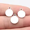 15x12mm 0,98g Cor Prata Antiga Comércio Exterior Mais Vendido Acessórios Retrô Pingente de Etiqueta Disco Redondo Liso