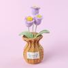 Terminada flor artificial de Phalaenopsis de lana tejida a mano transfronteriza en maceta, adornos de flores eternas, puesto de mercado, regalo para mujer