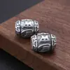 Atacado de fábrica joias de prata de lei S925 pulseira de prata tailandesa retrô acessórios diy seis palavras palavras verdadeiras contas cilíndricas contas