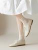 Calcetines de algodón peinado de color liso para mujer, cómodos y transpirables, de malla, finos, con orejas, para primavera y verano