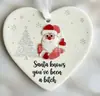 Navidad Nuevo Producto Acrílico Decoración de Coche Colgante Corazón Adorno de Papá Noel Coche