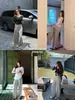 Pantalones Casuales Grises de Pierna Ancha Baishiwang para Mujer Verano Nuevo Cintura Elástica Cordón Caída Adelgazantes de Longitud Completa Pantalones de Chándal