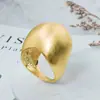 Anillo de Moda Asimétrico Estilo Ins Oro de 18 Quilates Dedo Índice Femenino Anillo Cepillado Lujo Accesible Joyería para Fiestas Fabricante Venta Directa