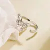 Anillo Abierto de Mariposa Tridimensional Irregular para Mujer, Diseño de Nicho, Anillo Ajustable para Dedo Índice, Estilo Minimalista, Anillo de Moda