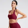 Sujetador Deportivo Cruzado Europeo y Americano de Cuello Halter para Mujer Verano Ropa de Yoga con Almohadillas en el Pecho Sexy Espalda Hermosa Sujetador de Pilates Yoga