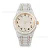 Reloj Mecánico Automático Completo Popular para Hombre de Acero Inoxidable con Moissanita Lujo Moissanita Moda Hip-Hop para Hombres