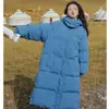 Tiro real nuevo abrigo acolchado de algodón invierno longitud media hasta la rodilla abrigo acolchado de algodón plumón estilo coreano suelto grueso con capucha abrigo acolchado de algodón para mujer