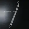 Tornozeleira Hip Hop Europeia e Americana Joia Tornozeleira Cubana Cheia de Diamantes hiphop Moda Masculina Joia Punk para Pé com Diamante